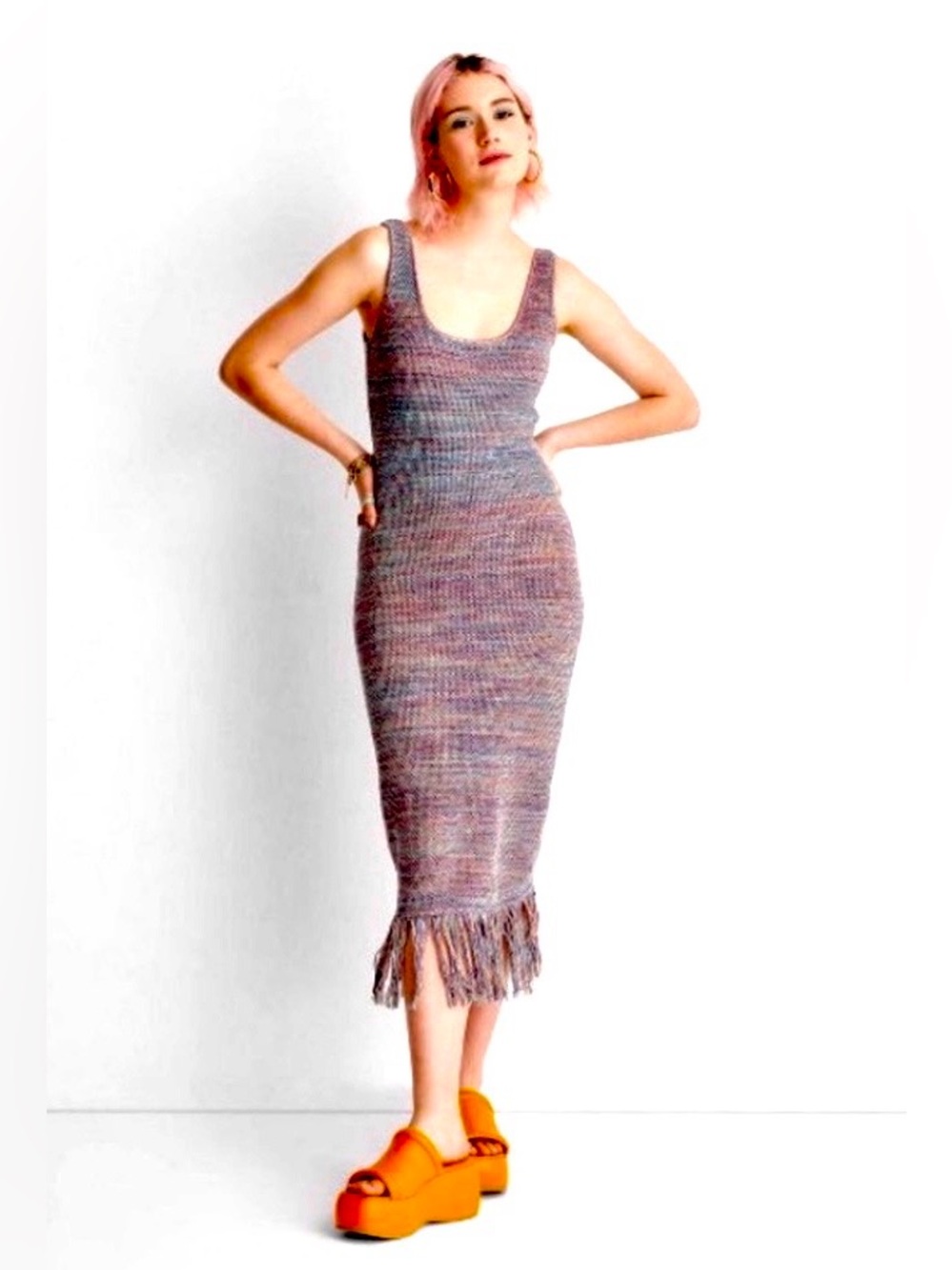 Future Collective x Alani Noelle Multi-Colored Crochet Fringe Dress - Picture 2 of 10
